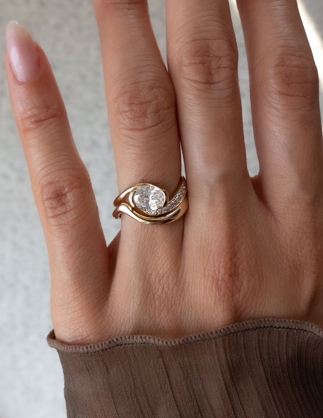 Oval Demi Pavé Rapture Ring