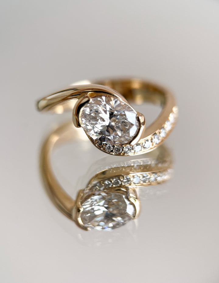 Oval Demi Pavé Rapture Ring