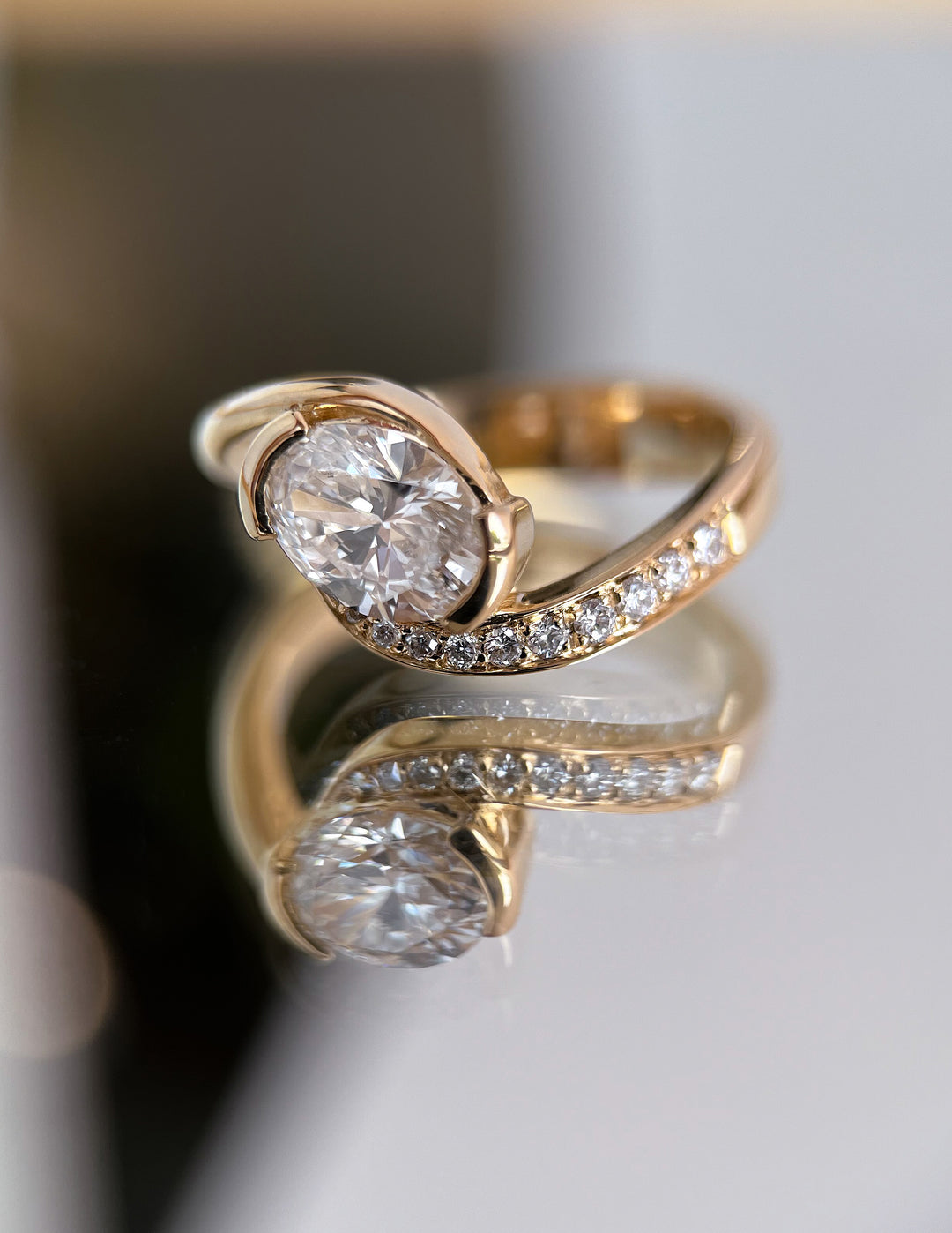 Oval Demi Pavé Rapture Ring