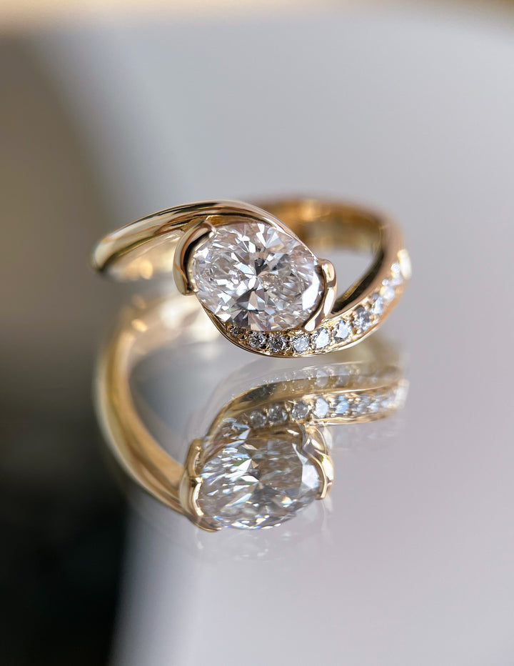 Oval Demi Pavé Rapture Ring