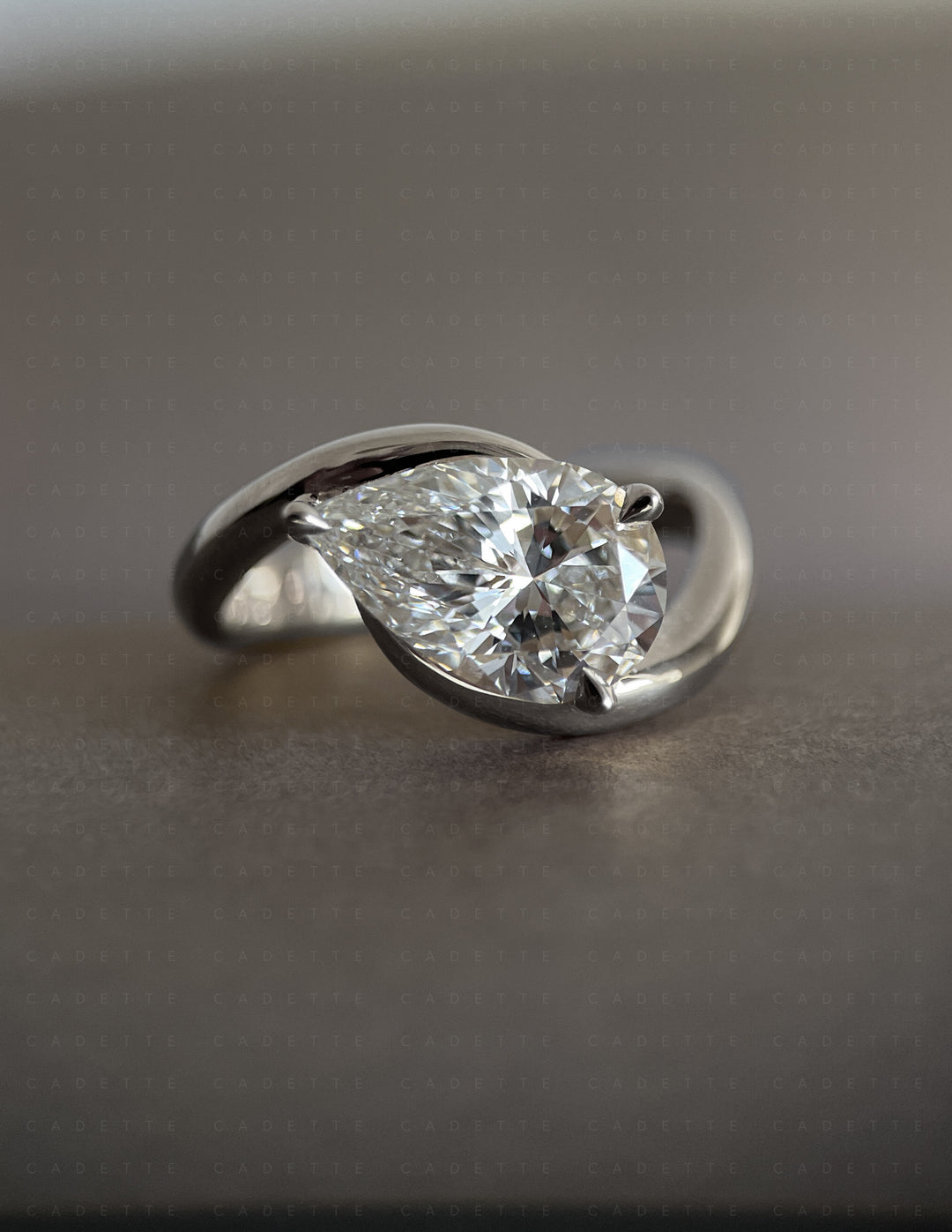 Pear Rapture Ring — TAPERED PRONG Setting