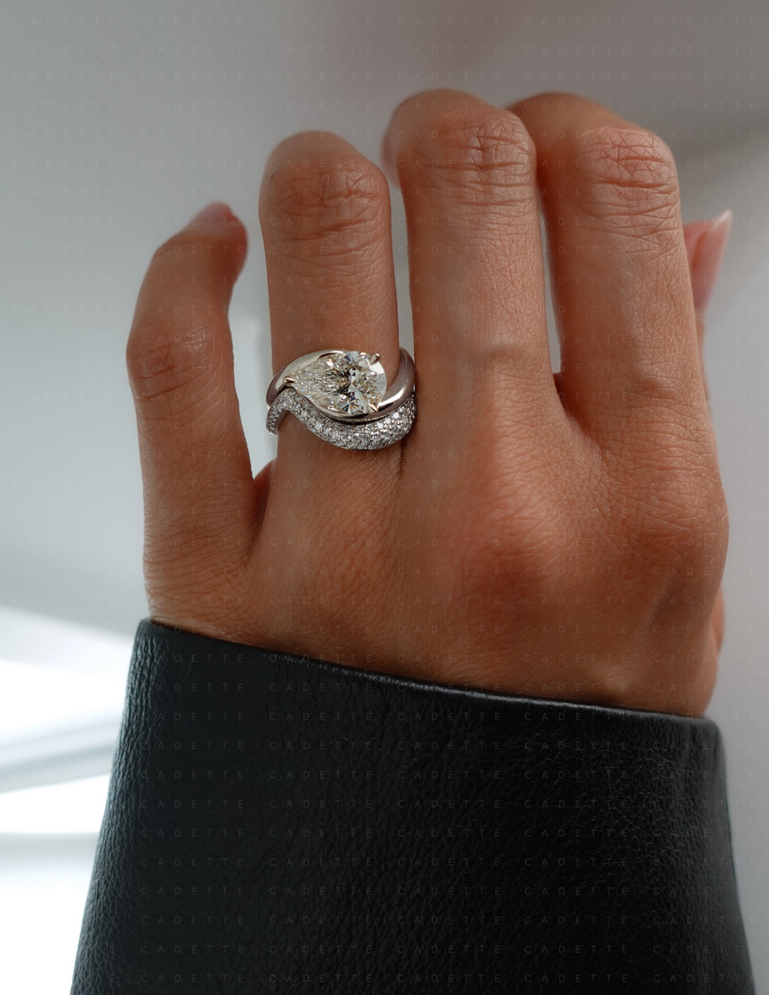 SET — PEAR (Tapered Prong) Rapture Ring & Band