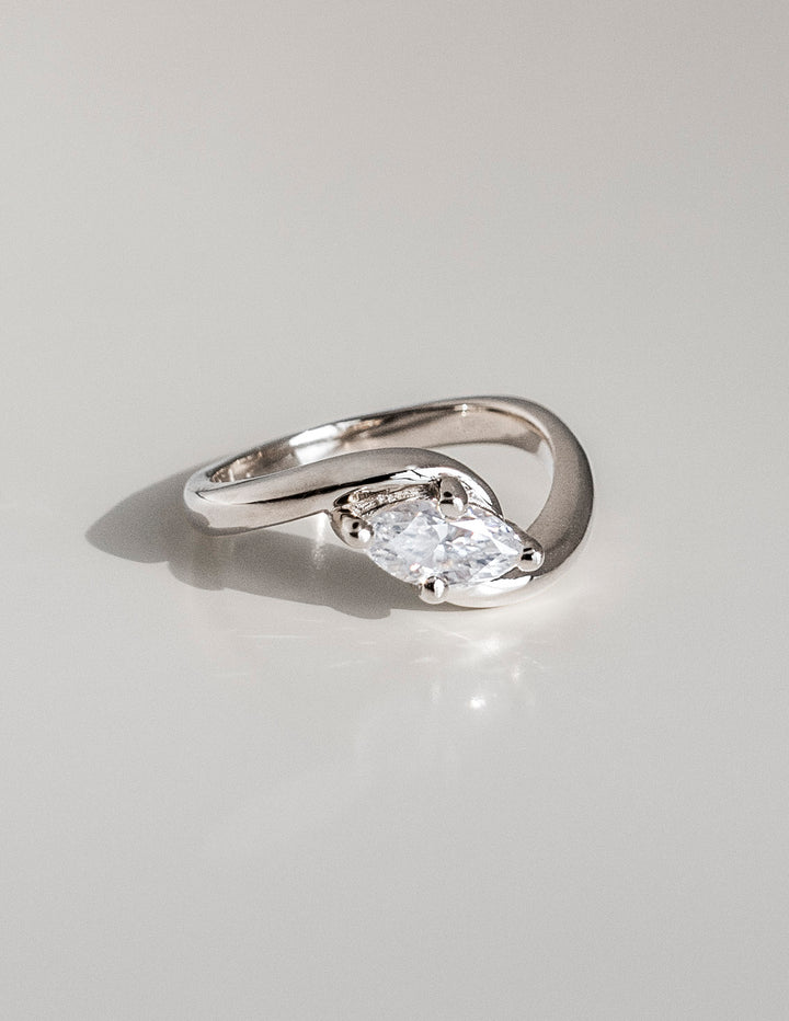 Cadette Marquise Rapture engagement ring.  Cadette Marquise Ocean Inspired Engagement Ring. Cadette Marquise Nature Inspired Engagement Ring.