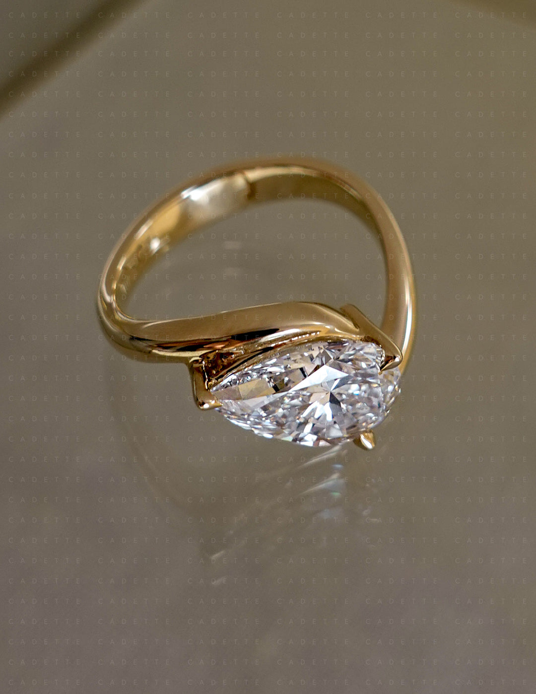 Pear Rapture Ring — TAPERED PRONG Setting