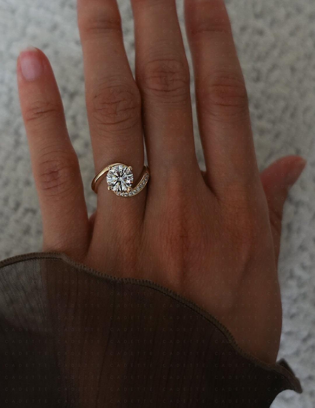 Round Demi Pavé Rapture Ring