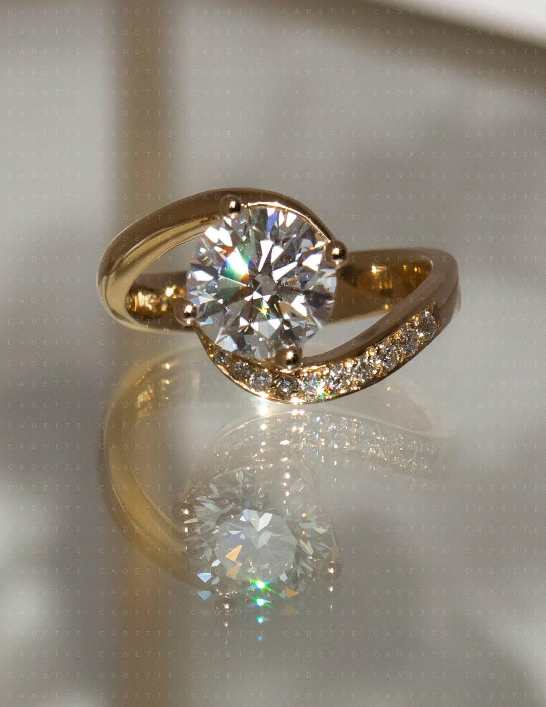 Round Demi Pavé Rapture Ring