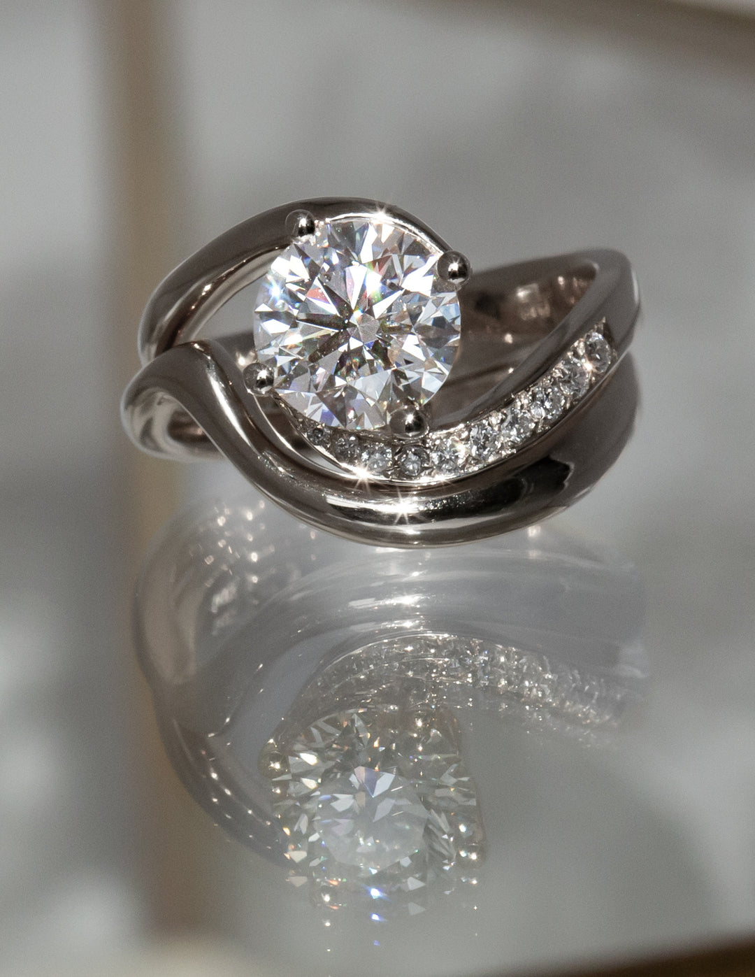 SET — ROUND Demi Pavé Rapture Ring & Band