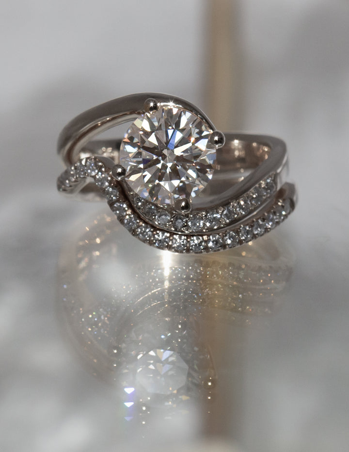 SET — ROUND Demi Pavé Rapture Ring & Band