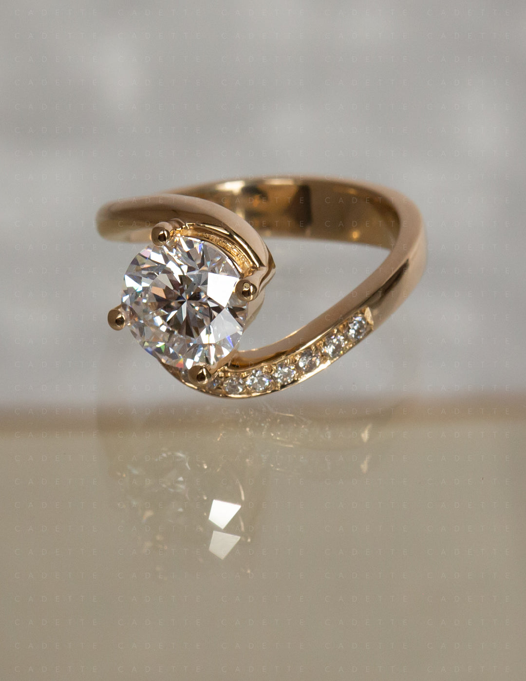 Round Demi Pavé Rapture Ring