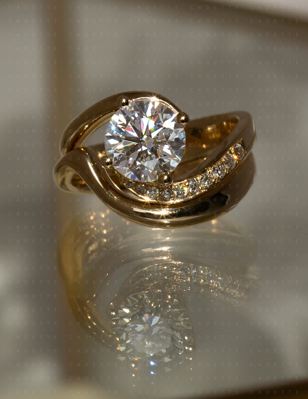SET — ROUND Demi Pavé Rapture Ring & Band