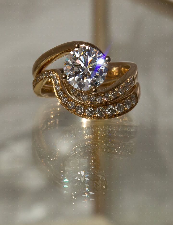 SET — ROUND Demi Pavé Rapture Ring & Band