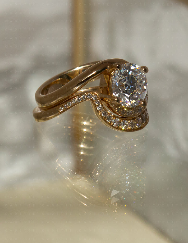 SET — ROUND Demi Pavé Rapture Ring & Band