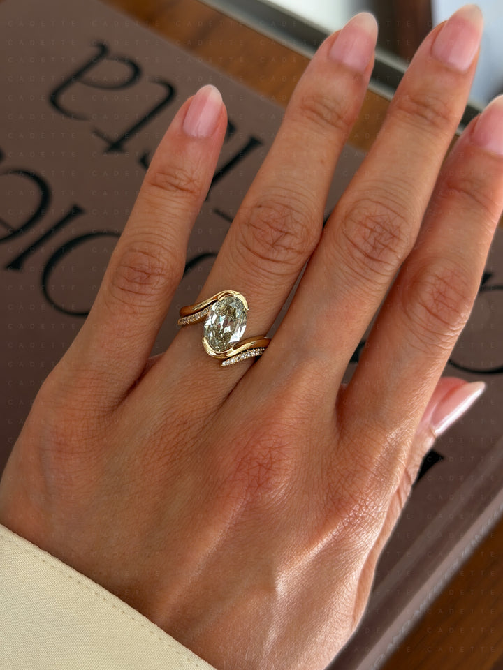 One-of-a-kind — 3.42ct Natural Champagne Diamond Oval Rapture Ring