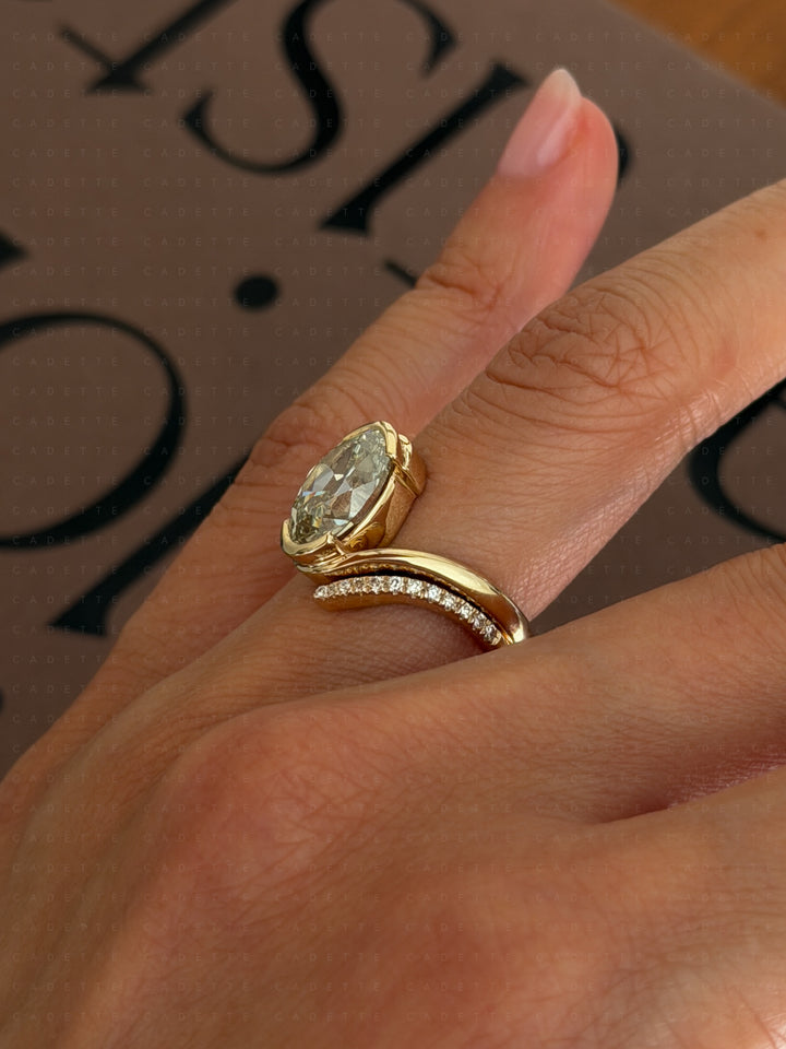 One-of-a-kind — 3.42ct Natural Champagne Diamond Oval Rapture Ring