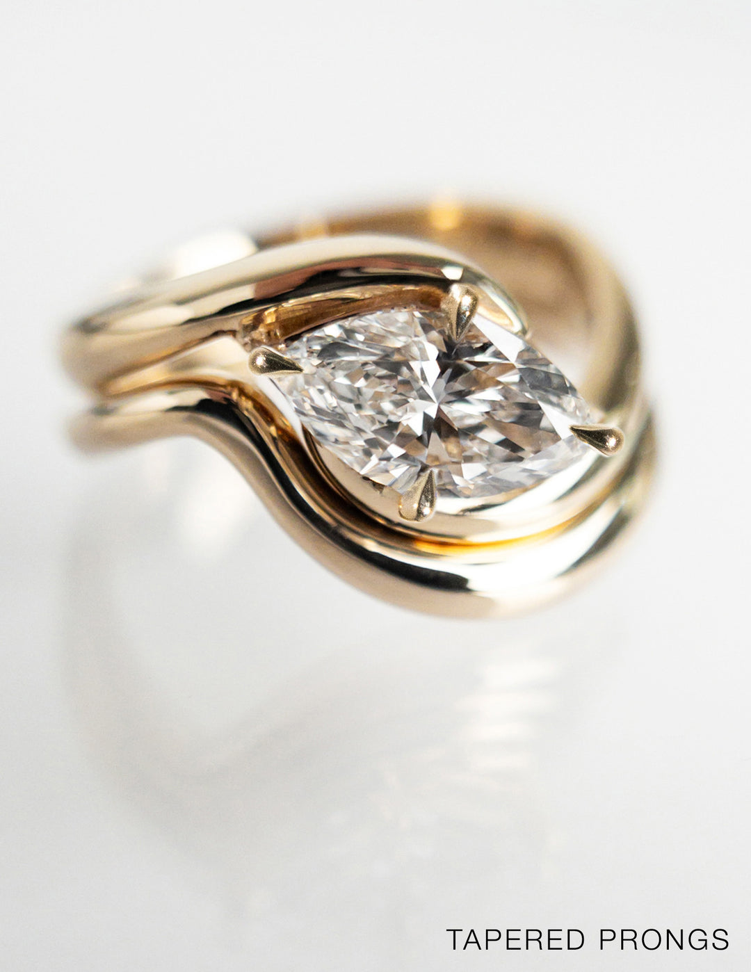 SET — MARQUISE (Tapered Prong) Rapture Ring & Band