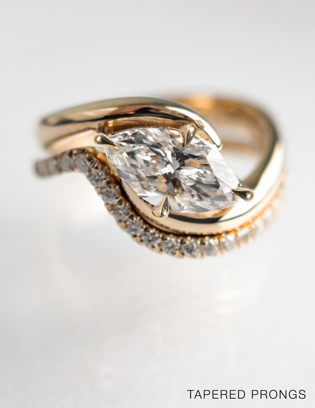 SET — MARQUISE (Tapered Prong) Rapture Ring & Band