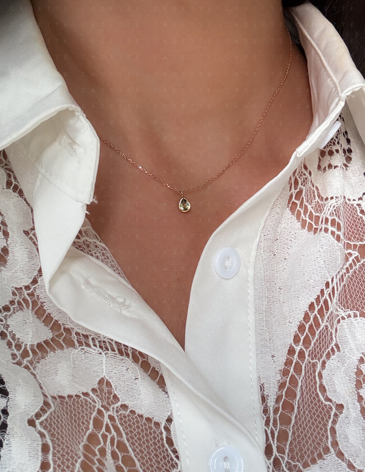 Natural Sapphire Necklace — 14k Gold