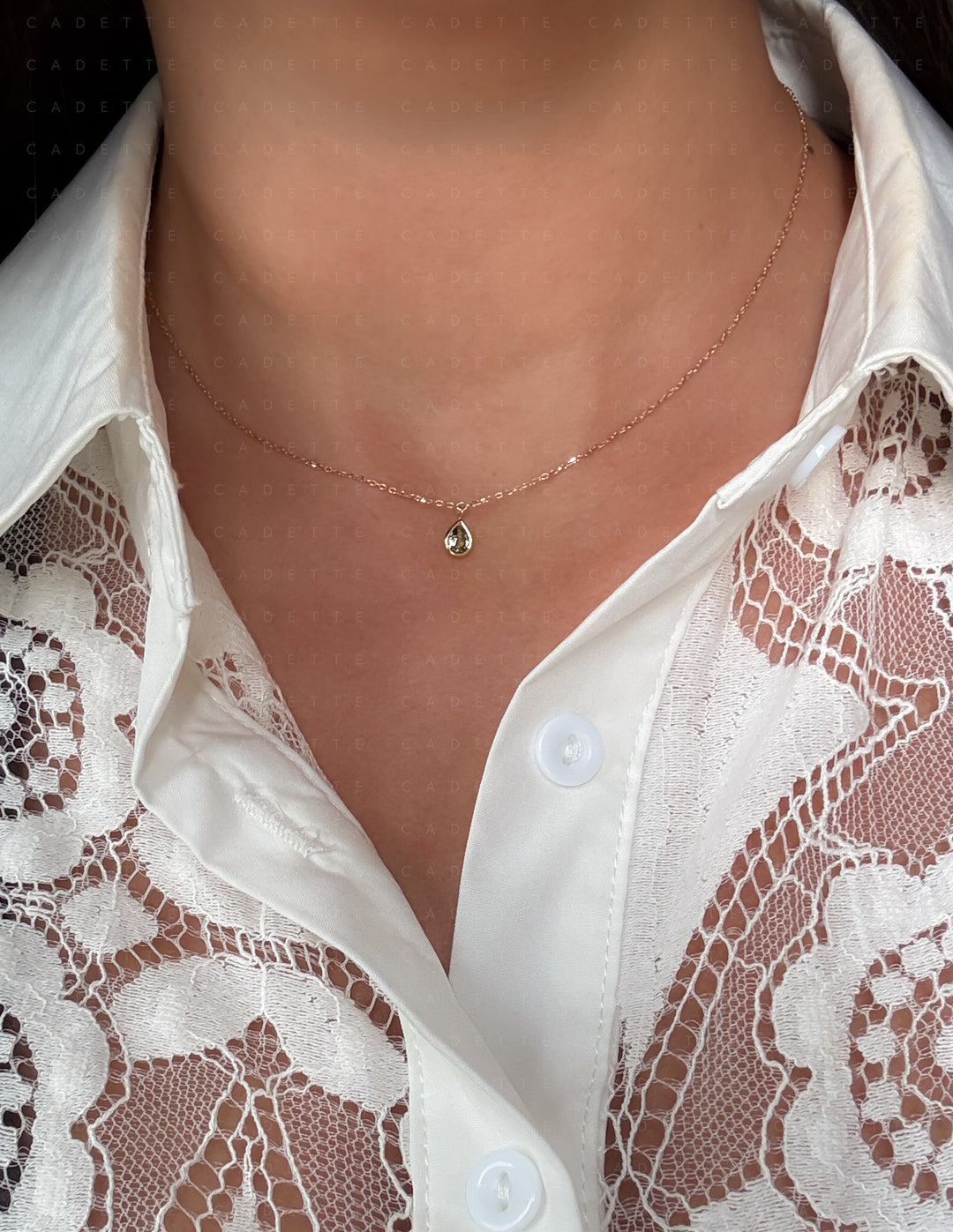 Natural Sapphire Necklace — 14k Gold