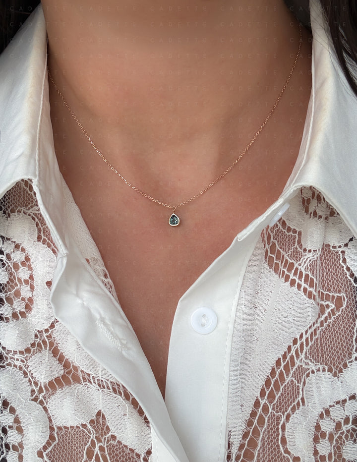 Natural Sapphire Necklace — 14k Gold