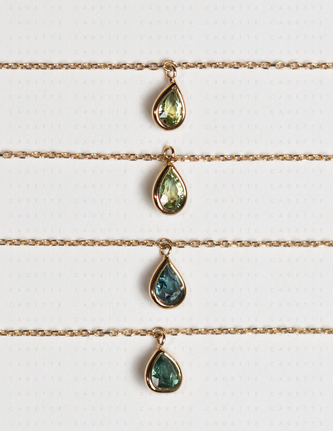 Natural Sapphire Necklace — 14k Gold