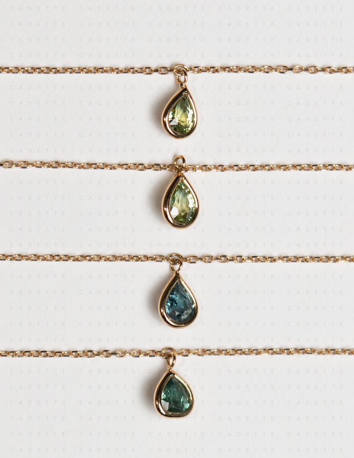 Natural Sapphire Necklace — 14k Gold