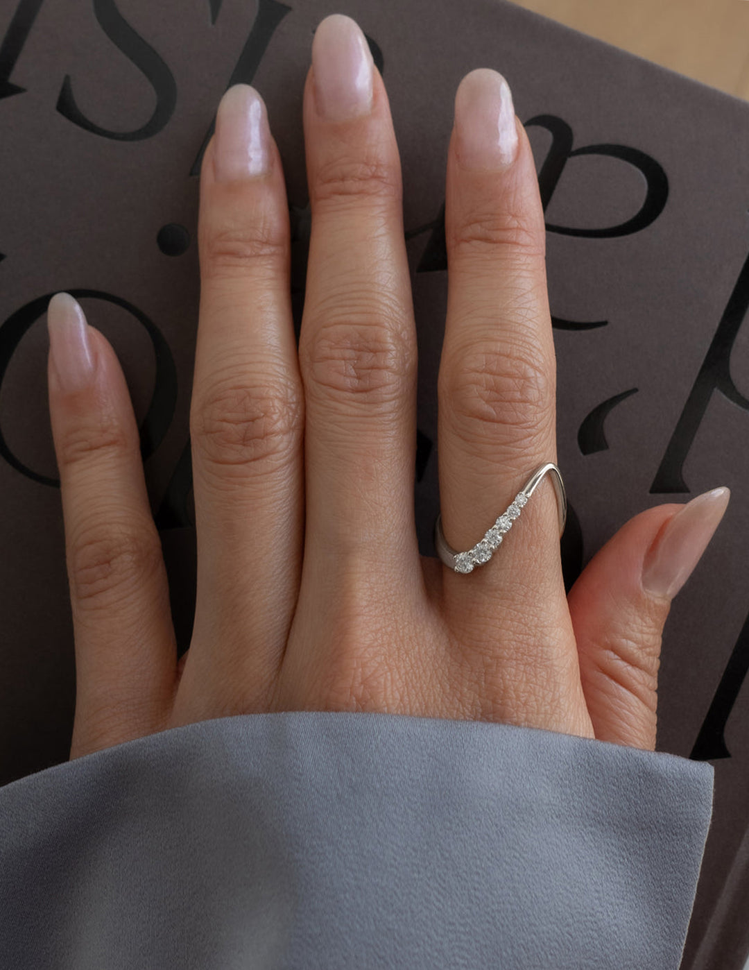 Cadette Sterling Silver Adorned Oceanic Nature Inspired Asymmetrical Ring