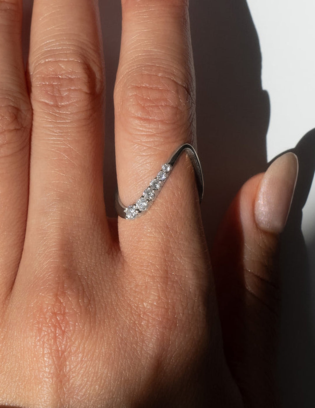 Cadette Sterling Silver Adorned Oceanic Nature Inspired Asymmetrical Ring