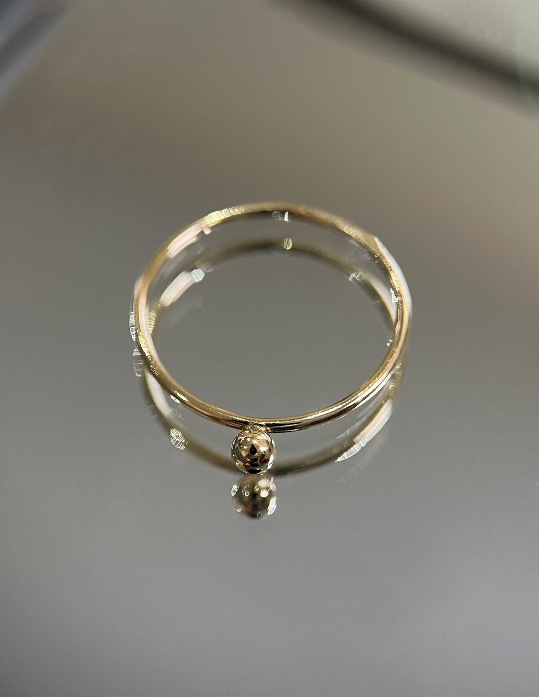 Single Gold Ball Stacker Ring