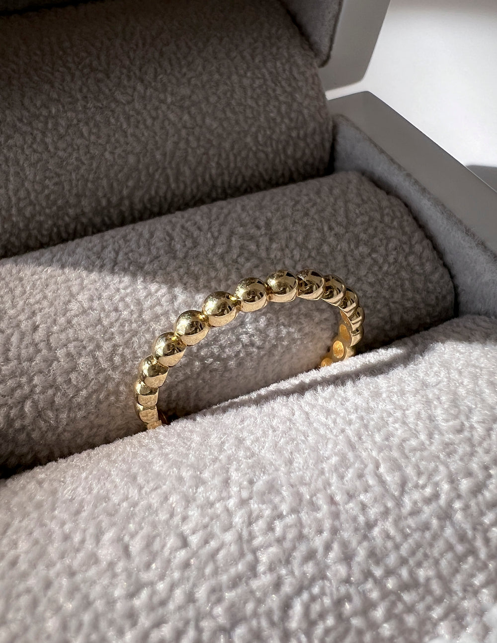 10k Solid Yellow Gold Ball Stacker Ring