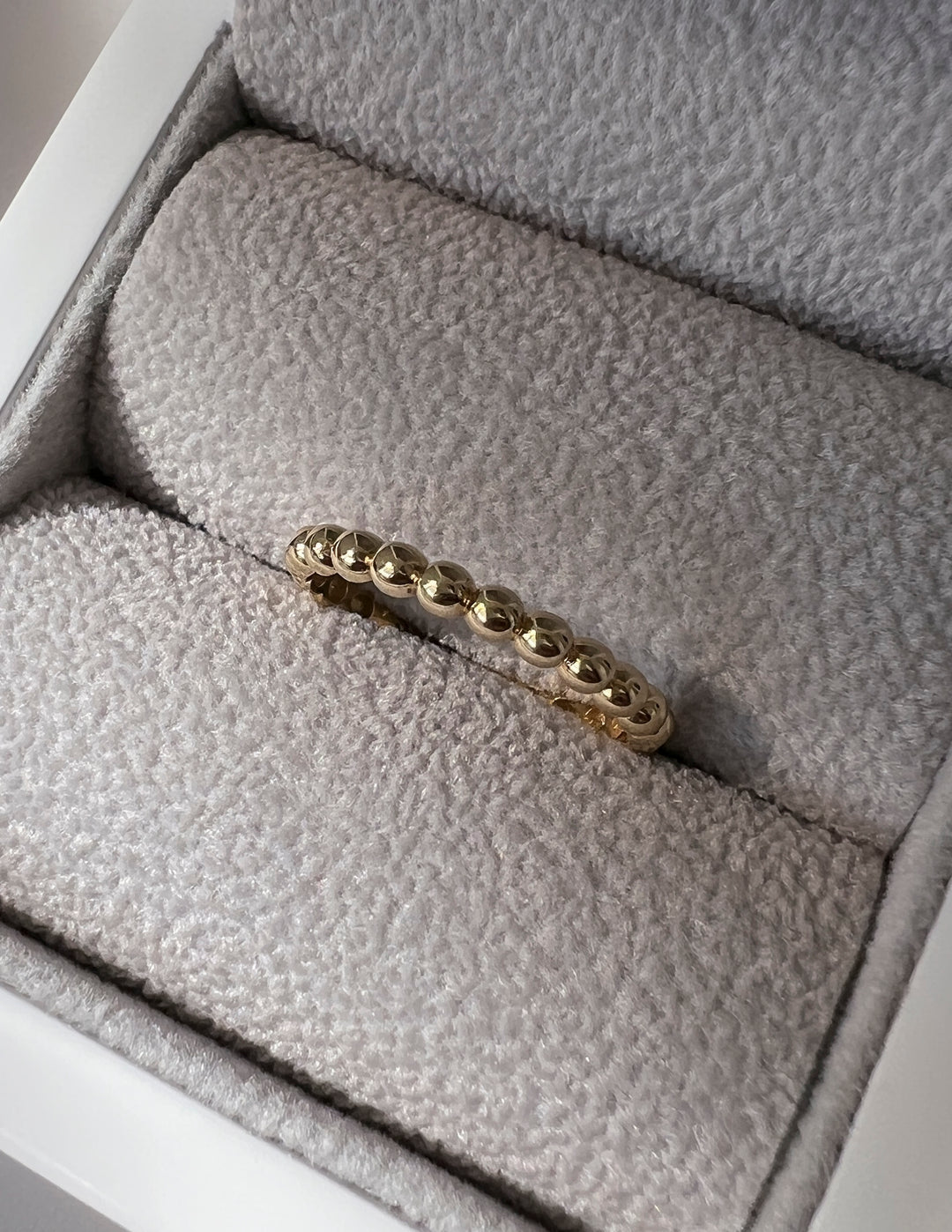 10k Solid Yellow Gold Ball Stacker Ring