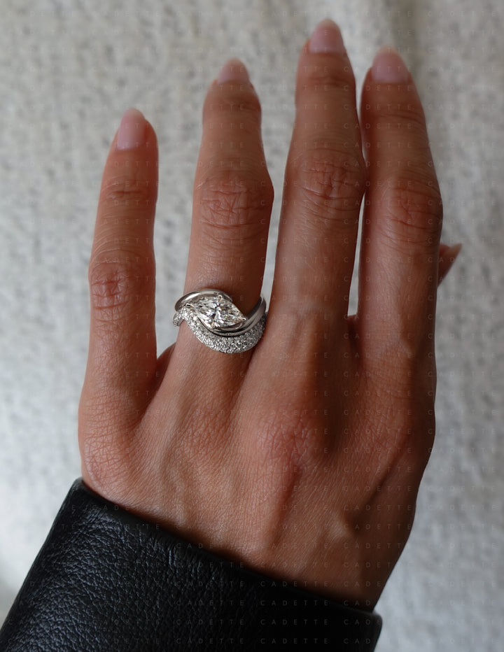 SET — MARQUISE (Tapered Prong) Rapture Ring & Band