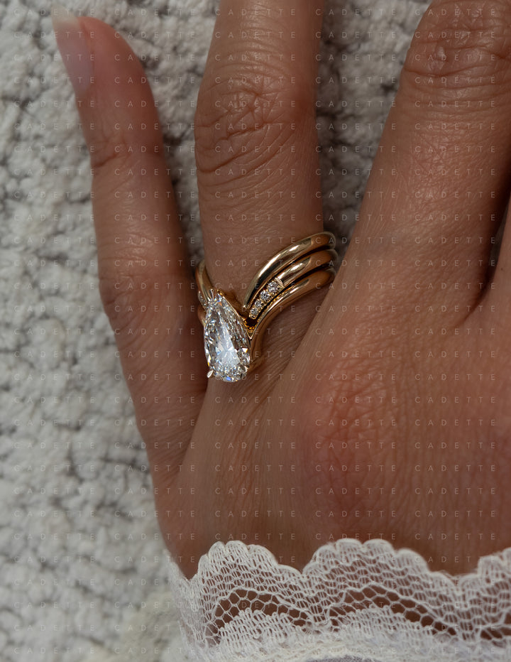 TRIPLE SET — Grande Pear Eve Ring & Bands