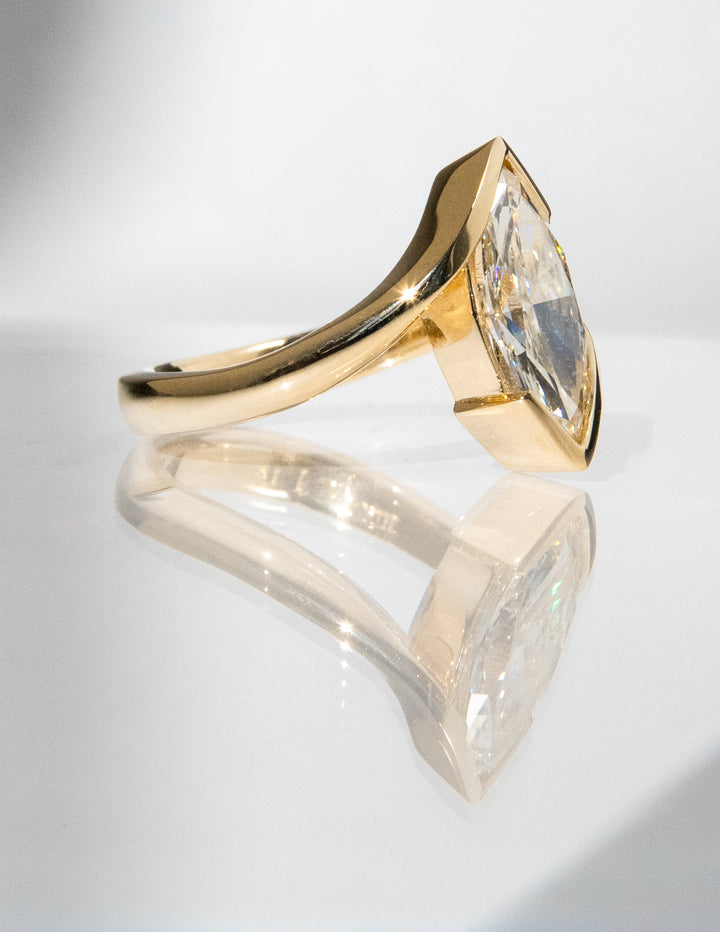 VERTICAL Marquise Rapture Ring — Half Bezel Setting