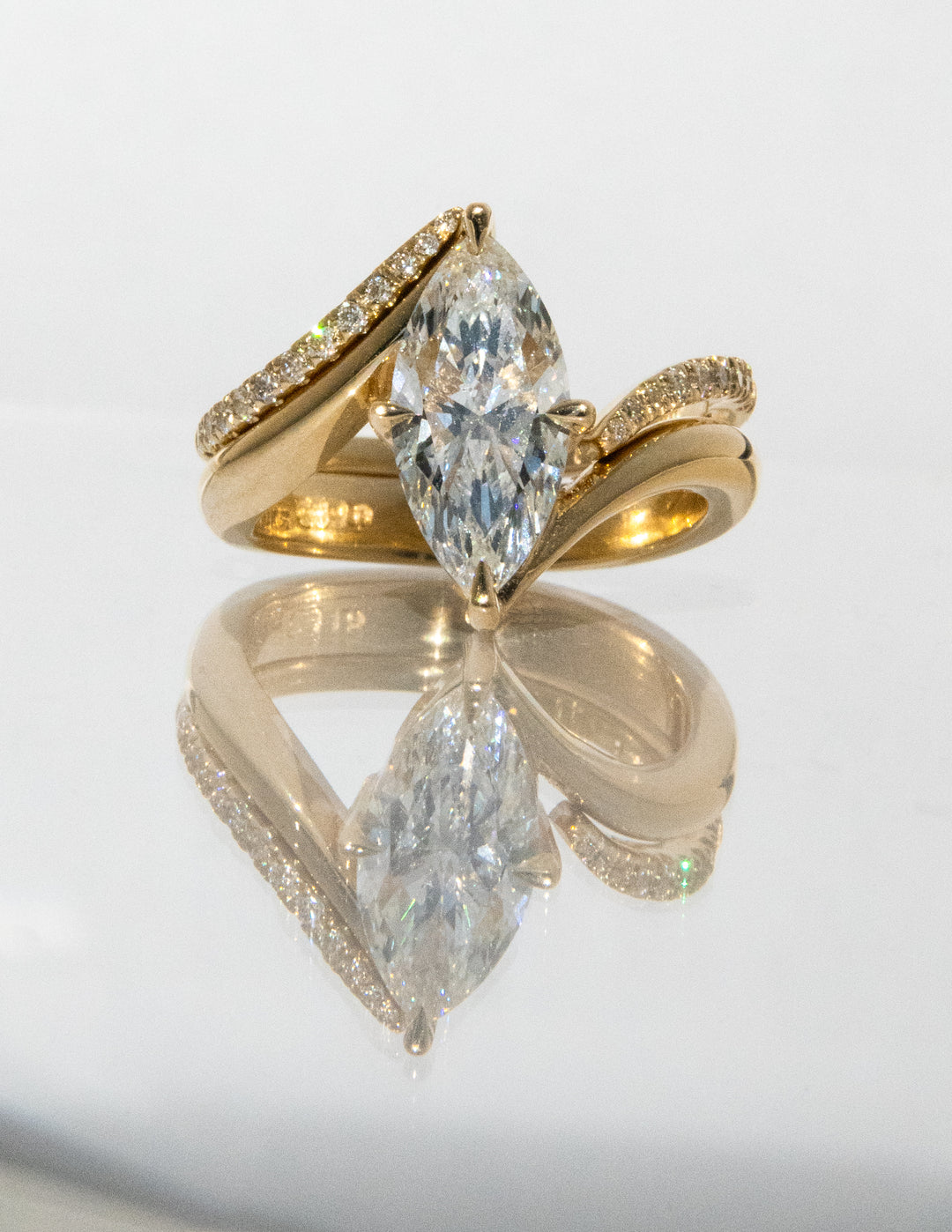 SET — VERTICAL MARQUISE (Prong) Rapture Ring Band – Cadette Jewelry