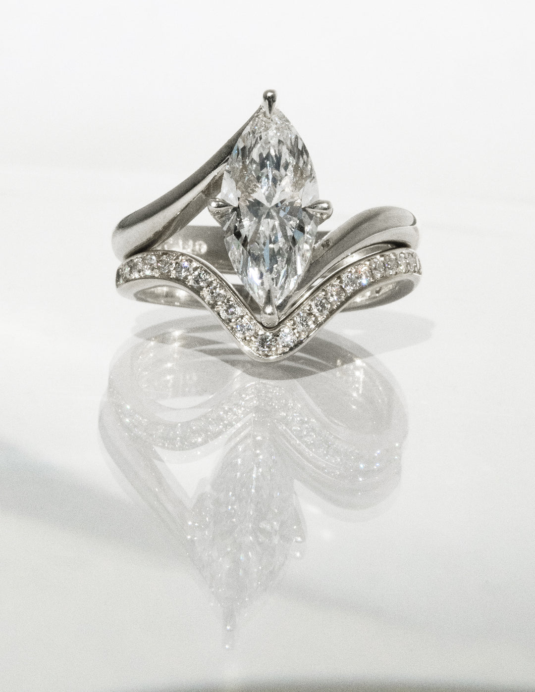 SET — VERTICAL MARQUISE (Prong) Rapture Ring & Band