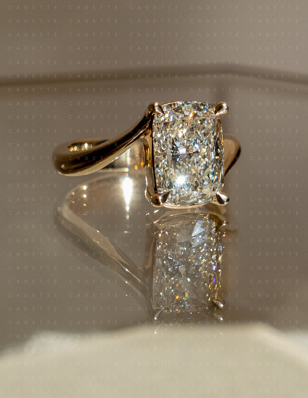 VERTICAL Elongated Cushion Rapture Ring