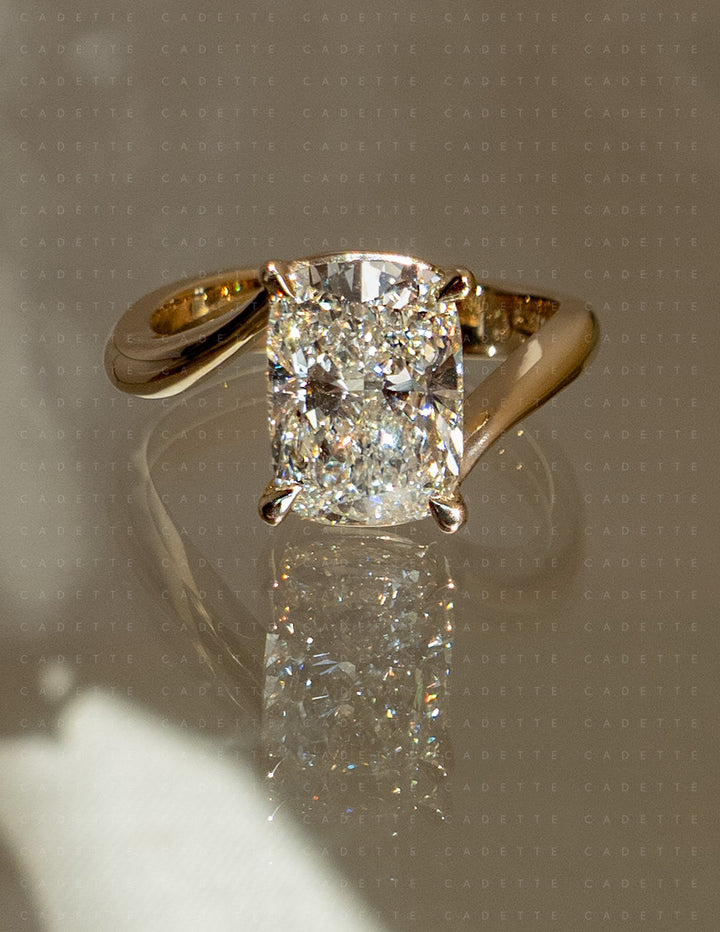 VERTICAL Elongated Cushion Rapture Ring