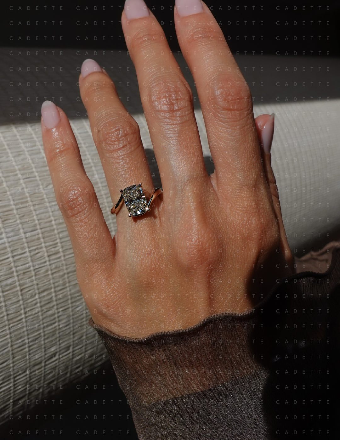 VERTICAL Elongated Cushion Rapture Ring