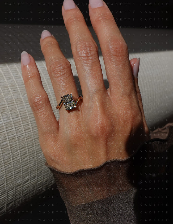 VERTICAL Elongated Cushion Rapture Ring