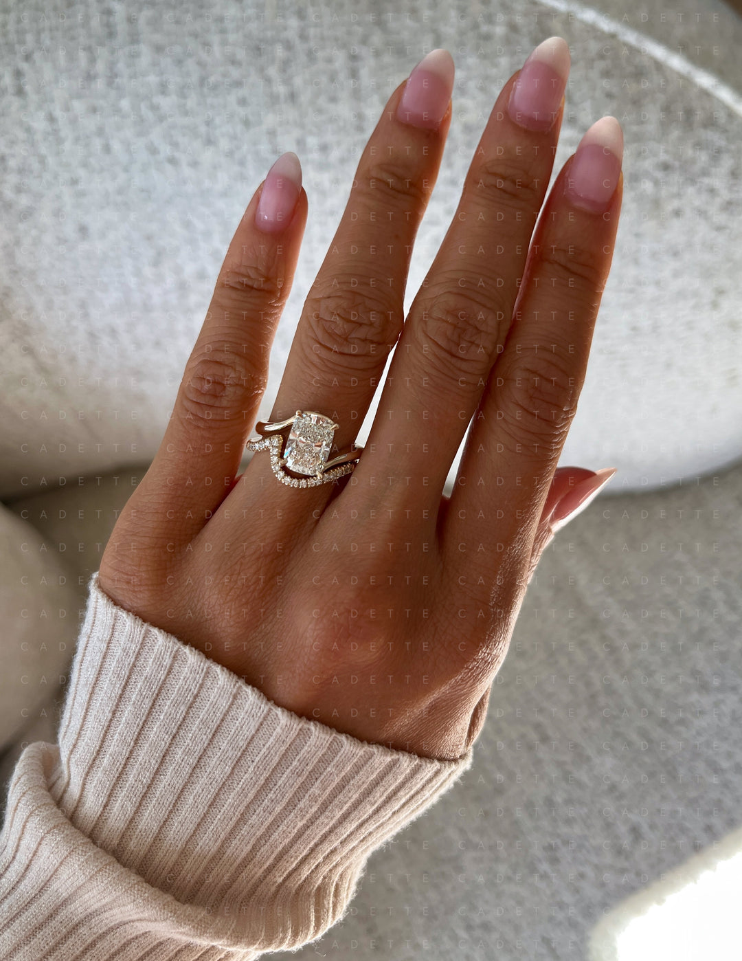 VERTICAL Elongated Cushion Rapture Ring