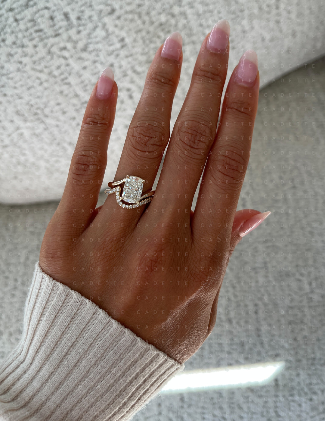 VERTICAL Elongated Cushion Rapture Ring