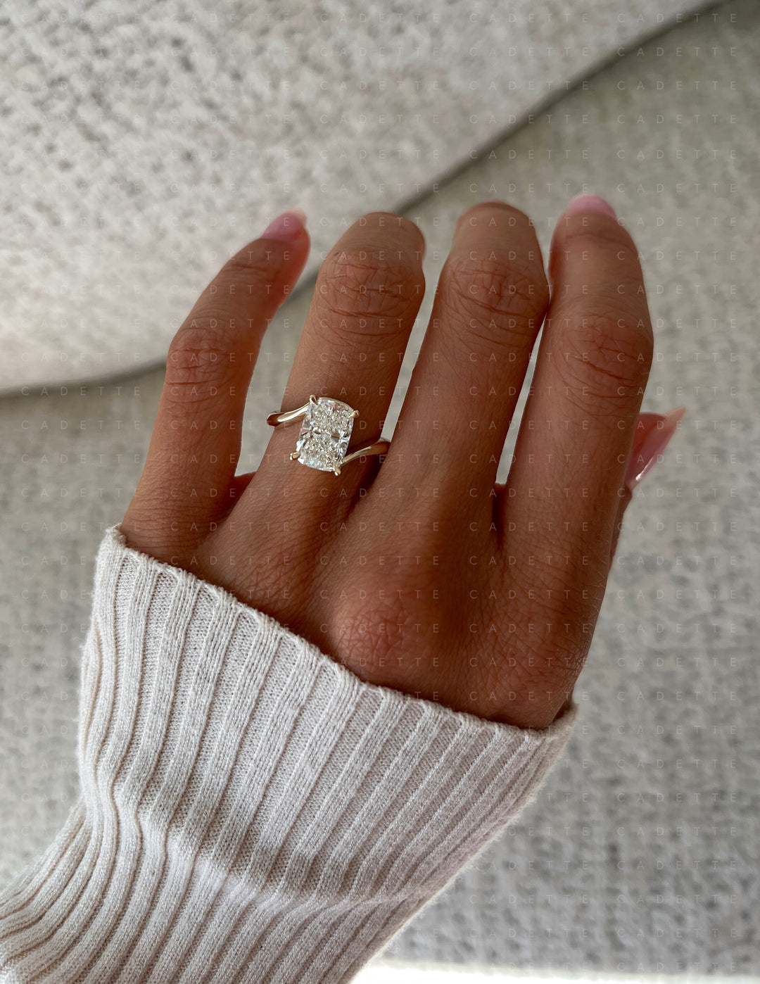 VERTICAL Elongated Cushion Rapture Ring