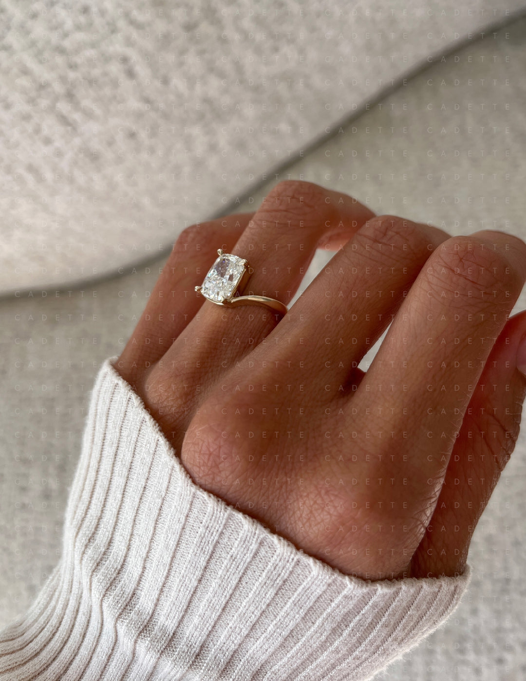 VERTICAL Elongated Cushion Rapture Ring