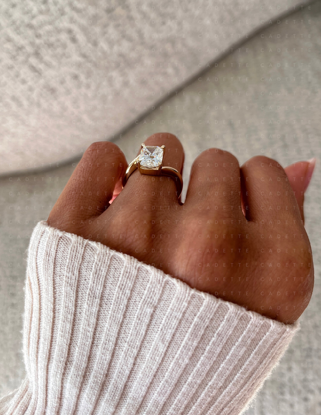 VERTICAL Elongated Cushion Rapture Ring