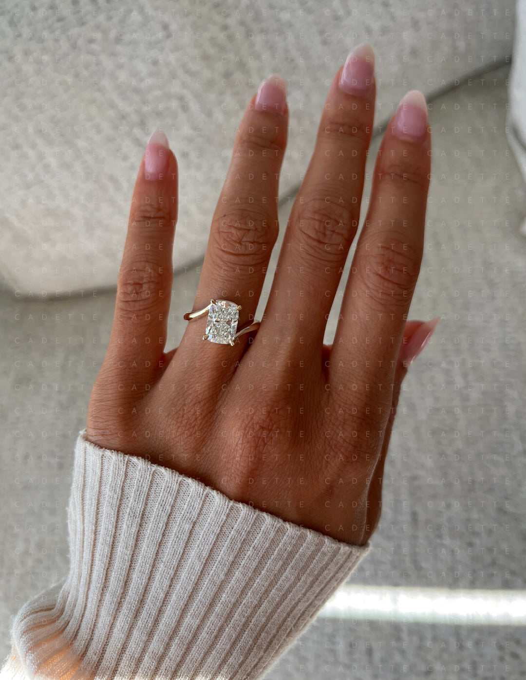 VERTICAL Elongated Cushion Rapture Ring