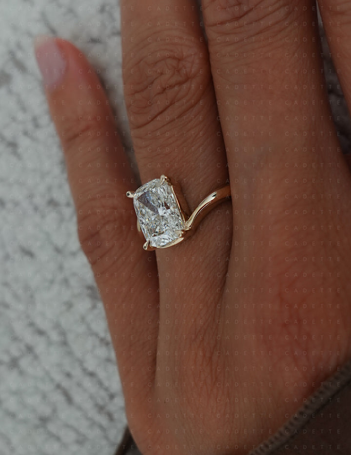 VERTICAL Elongated Cushion Rapture Ring