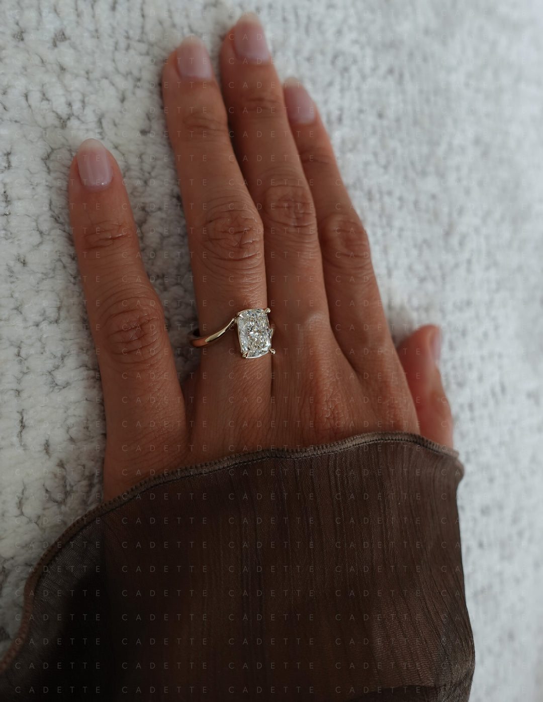 VERTICAL Elongated Cushion Rapture Ring