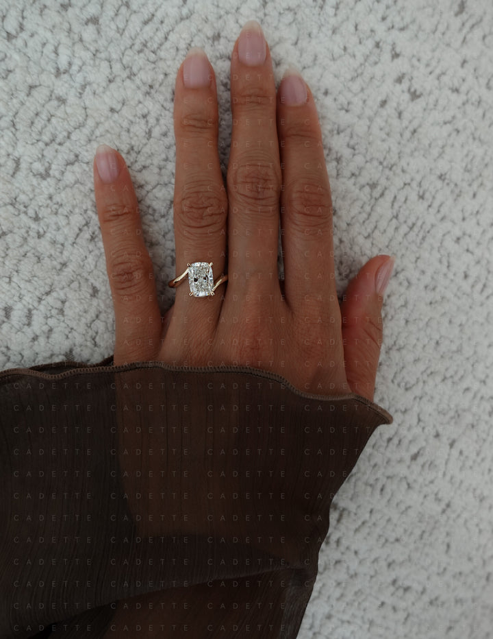 VERTICAL Elongated Cushion Rapture Ring