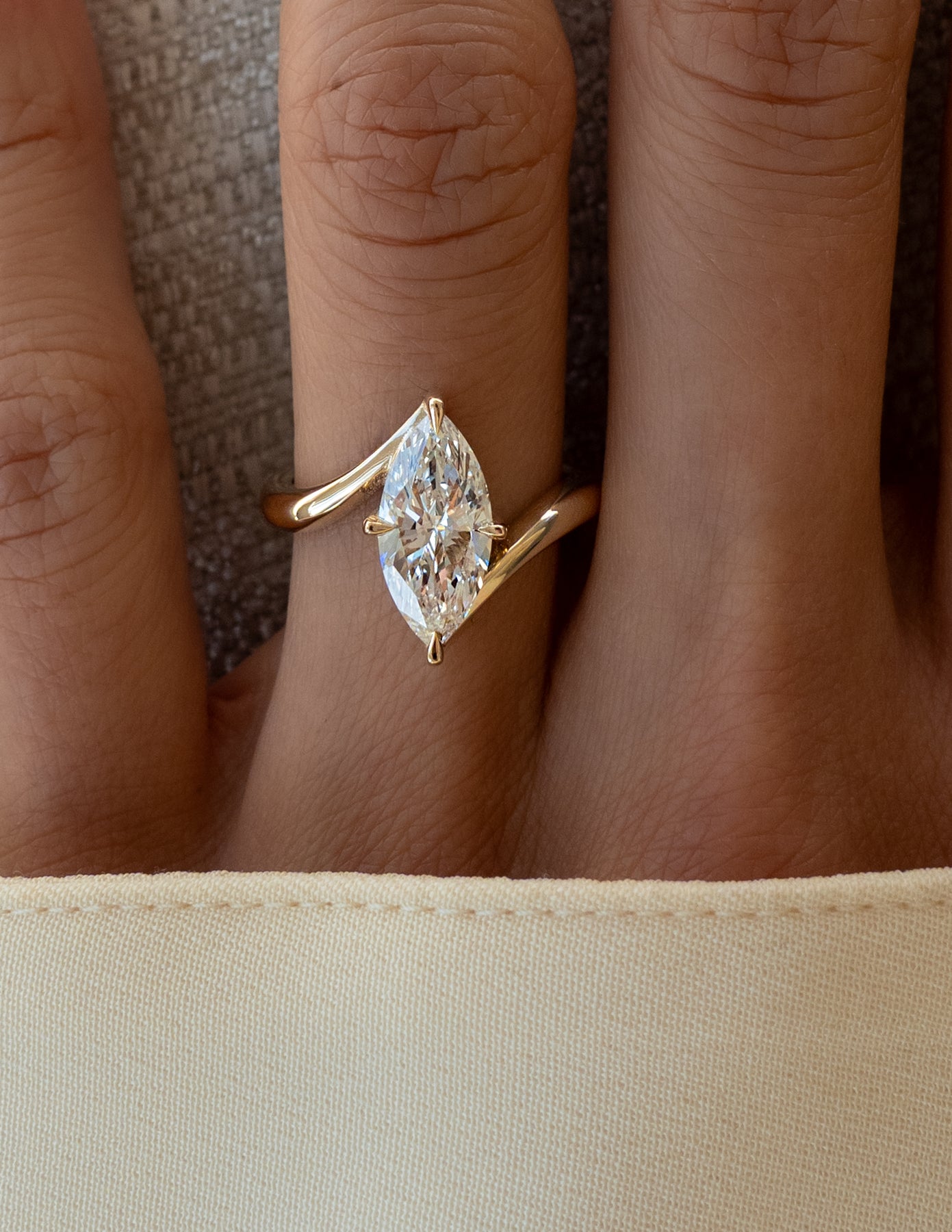 Colse Setting VERTICAL Marquise Rapture Ring — Prong Setting – Cadette Jewelry