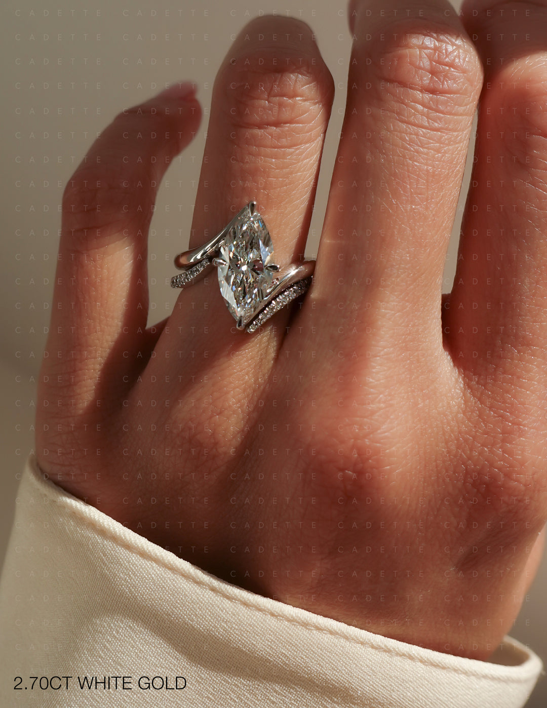 SET — VERTICAL MARQUISE (Prong) Rapture Ring & Band
